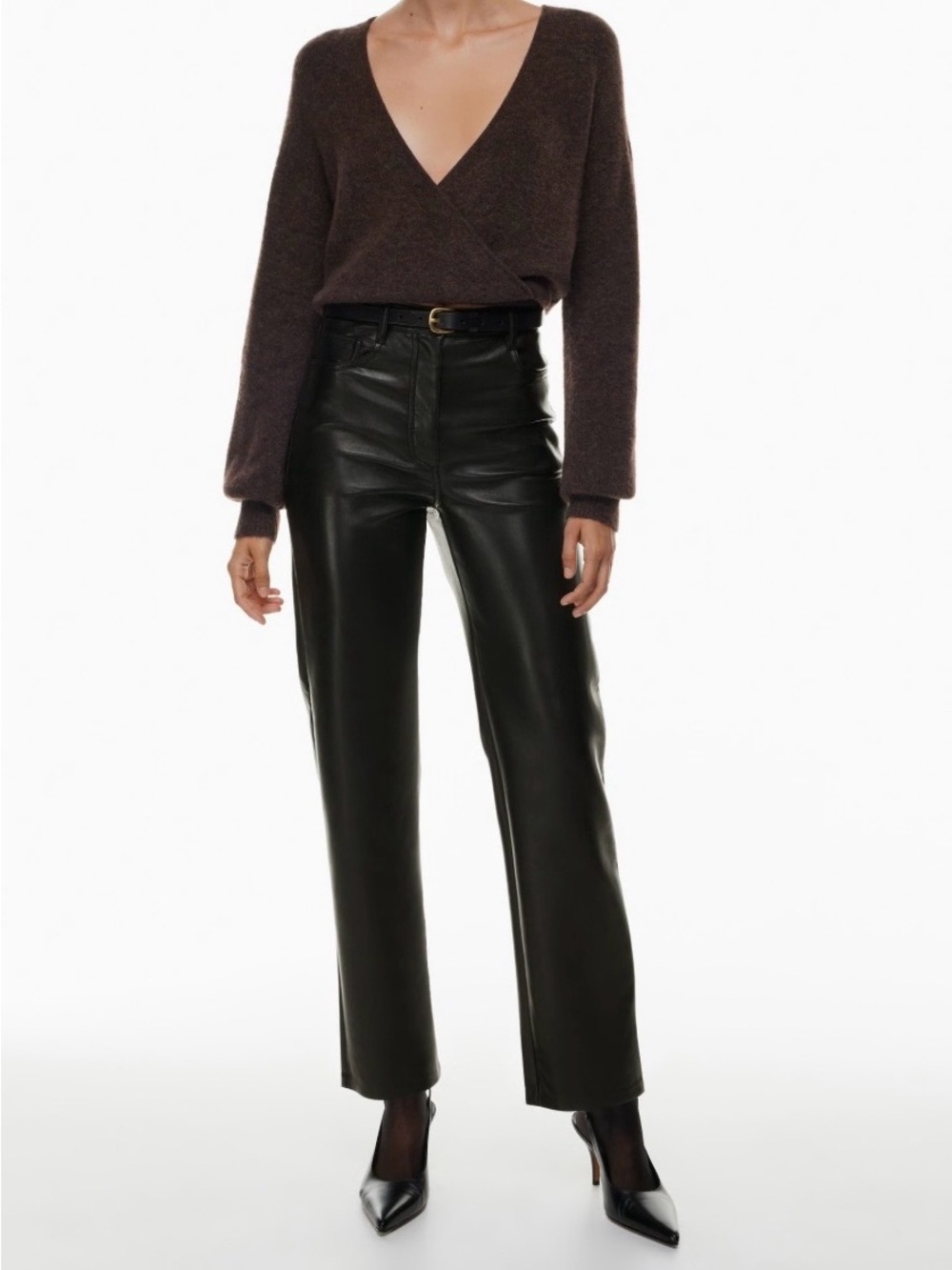 Aritzia The Melina Pant Black Faux Leather